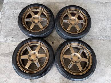 Rim te37 bronze thailand wira myvi alza jazz flx