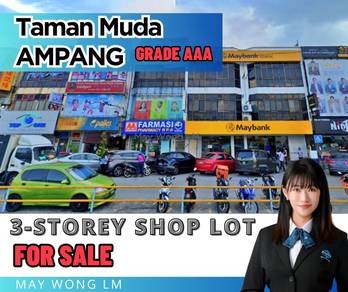 TAMAN MUDA@ Ampang 3 STRY Shoplot, Prime Location, Tenanted,  CHEAP!