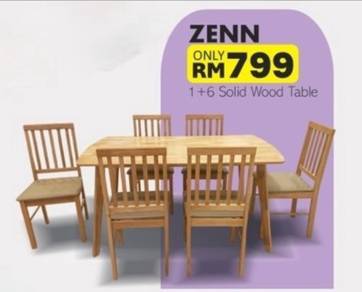 Wood Dining Set 1+6 Chair