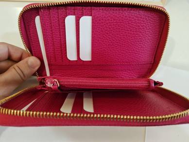 Vintage GUCCI Pink LEATHER MINI WALLET Zip Around