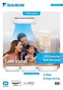 Daikin 2.5hp Inverter Aircond + pasang