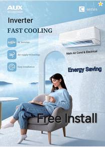 AUX 1.5hp Inverter Air Cond +install