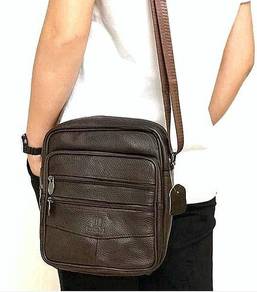 Genuine Cowhide Leather The H Men's Sling Bag