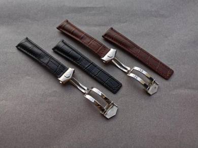 TAG HEUER 22mm Black or Brown Leather Watch Strap