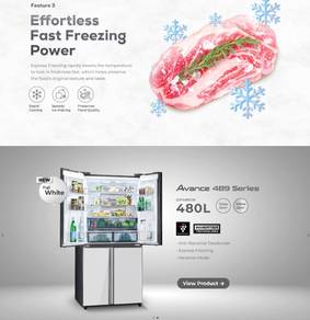 SHARP SJF-489GW 4-Door Inverter Refrigerator 6A1n