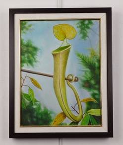 Pitcher Plant Oil Painting - Framed