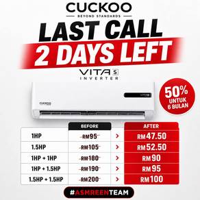 Nak Pasang Aircond Cuckoo Ffhvs63