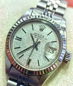 Ladies Vintage Rolex Date Stainless Steel Watch Re
