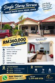 Freehold End Lot Single Storey Terrace House Muar murah