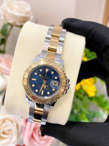 Rolex Yatch Master Half 18k750 Yellow Gold Blue