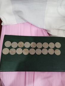 Malaysia 50 cents coins 1967 and 1968 18pcs