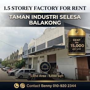 Taman Industry Selesa Jaya, Balakong Factory For Rent