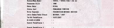 CASH OTR 2007 Toyota VIOS 1.5 G (A) PUSPAKOM READY