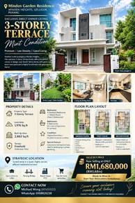 Minden Gardens Residence, Gelugor - 3 Storey Terrace with Land