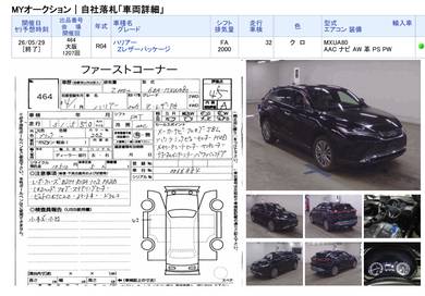 Toyota HARRIER 2.0 Z LEATHER 4.5A JBL 360 CAM