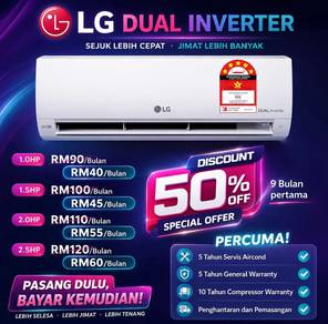 Aircond LG Dual Inverter (B.Pst Jengka PAH01)