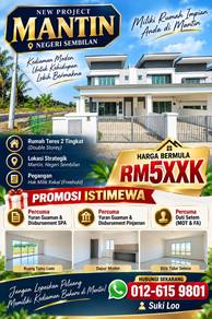 MILIKI RUMAH IMPIAN ANDA DI MANTIN projek baru mantin