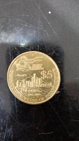 Singapore 25years independence coin $5