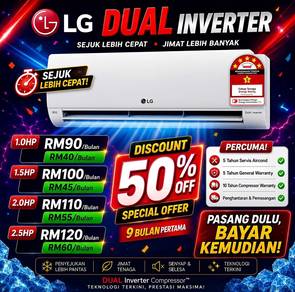 Promo Aircond LG Dual Inverter (GMNCHHN9))