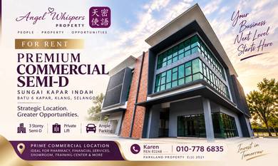 Premium Commercial Semi D For Rent @ Sungai Kapar Indah