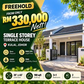 New Project Kulai Single Storey Terrace | Freehold | 20x65 | 