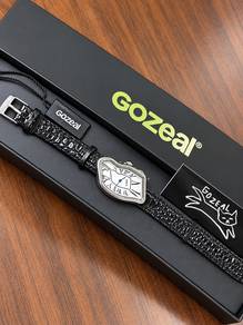 Gozeal Watch – Black Leather Strap | Brand New