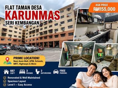 Prime Area Renovated Flat Taman Desa Karunmas, Seri Kembangan Selangor