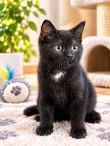 3 months Black BSH mixed BLH male kitten