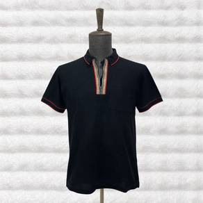 Burberry Waltham Zip Logo S/S Black Polo