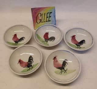 Vintage Roosters Saucer Plates