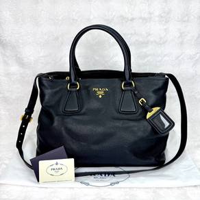 Prada Vitello Daino Leather Black Bag GHW
