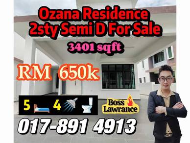 Cashback 70k Full Loan Ayer Keroh Ozana Residence 2sty Semi D Gated