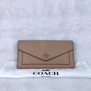 Coach Brown Soft Wallet envelope flap clutch