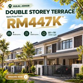 New Project Kulai Double Storey Terrace | 4 Bedrooms 