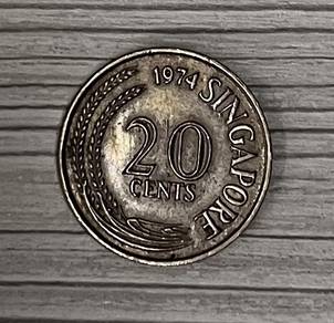 Singapore 20 cents 1974