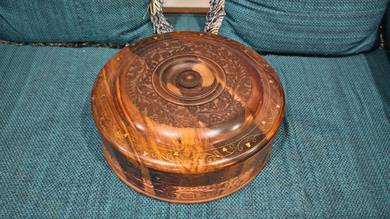 Handcrafted Wooden Dry Fruit / Roti Box with Brass