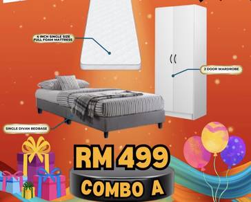 Bedframe/mattress/almari combo sets Promosi