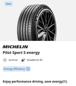 275 50 20 michelin PS5 ENERGY PILOT SPORT 5 2026