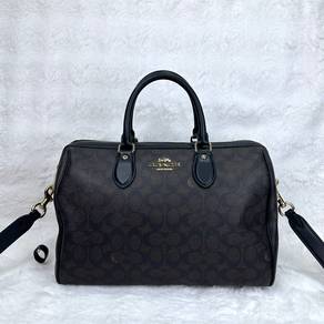 Coach Rowan Large satchel Brown canvas boston bag