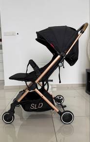 SLD Baby Stroller Black and Rose Gold