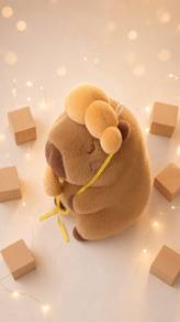 27cm Kawaii Croissant Chef Capybara Plush Toy