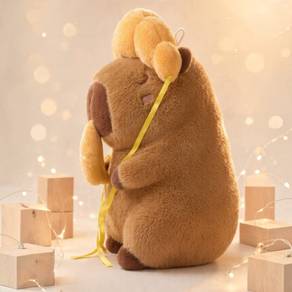 27cm Kawaii Croissant Chef Capybara Plush Toy