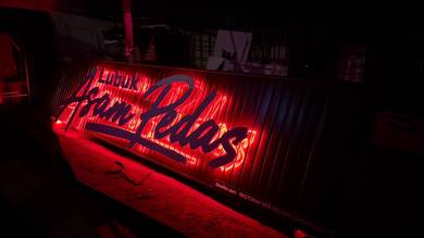 Signboard 3d led backlit with ceiling panel