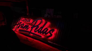 Signboard 3d led backlit with ceiling panel