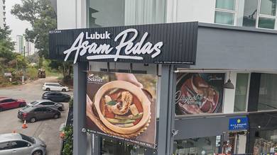 Signboard 3d led backlit with ceiling panel