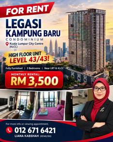 Fully Furnished - Legasi Kampong Bharu Condo KL - Near LRT & KLCC