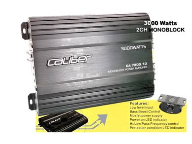 CALIBER 2CH CLASS D MONOBLOCK AMPLIFIER 3000W Max