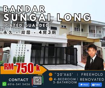 Bandar Sungai Long【FULL RENO】2-Storey House 20'x65' 4R3B【Gated Guard】