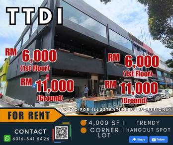 TTDI 【CORNER+Intermediate】Renovated Shoplot 【Size ~52'x75'】dinner plac