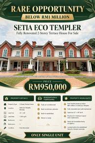 (FOR SALE) Rare Unit - Below 950k Essex Gardens @ Setia Eco Templer